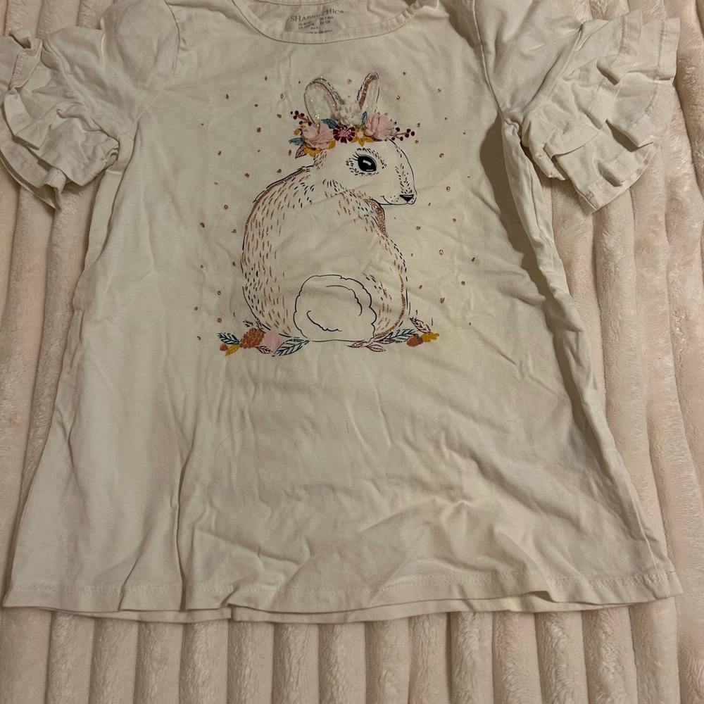 Shabby chick bunny shirt
￼